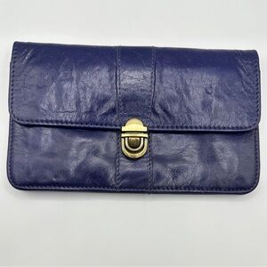 Latico Blue Leather Clutch